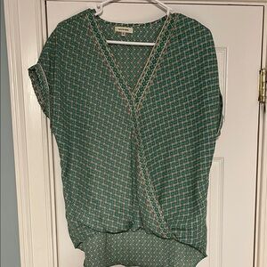 Max Studio Green Wrap Blouse
